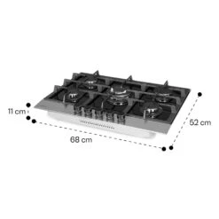 Alchemist 5 Zonen Gaskochfeld Aluminium-Brenner Glaskeramik Schwarz -Küchenmaschinen Verkäufe 10034970 yy 0011 dimensions