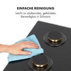 Goldflame 4 Gaskochfeld 4-flammig Messing-Brenner Glaskeramik Schwarz -Küchenmaschinen Verkäufe 10034972 de 0008 logo