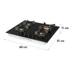 Goldflame 4 Gaskochfeld 4-flammig Messing-Brenner Glaskeramik Schwarz -Küchenmaschinen Verkäufe 10034972 yy 0010 logo Klarstein Goldflame 4 Gaskochfeld 4 flammig