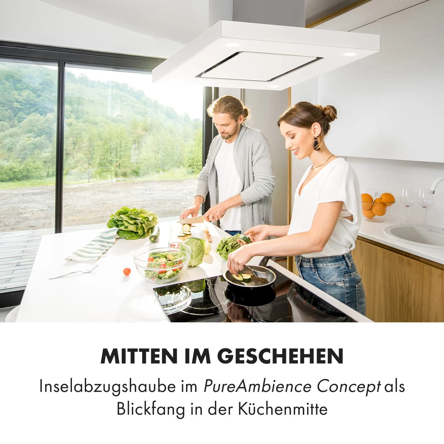 Valeria Inselhaube 90cm 650m³/h Touch EEC A LED Glas Edelstahl 4 Valeria Inselhaube 90cm 650m³/h Touch EEC A LED Glas Edelstahl – Bild 2