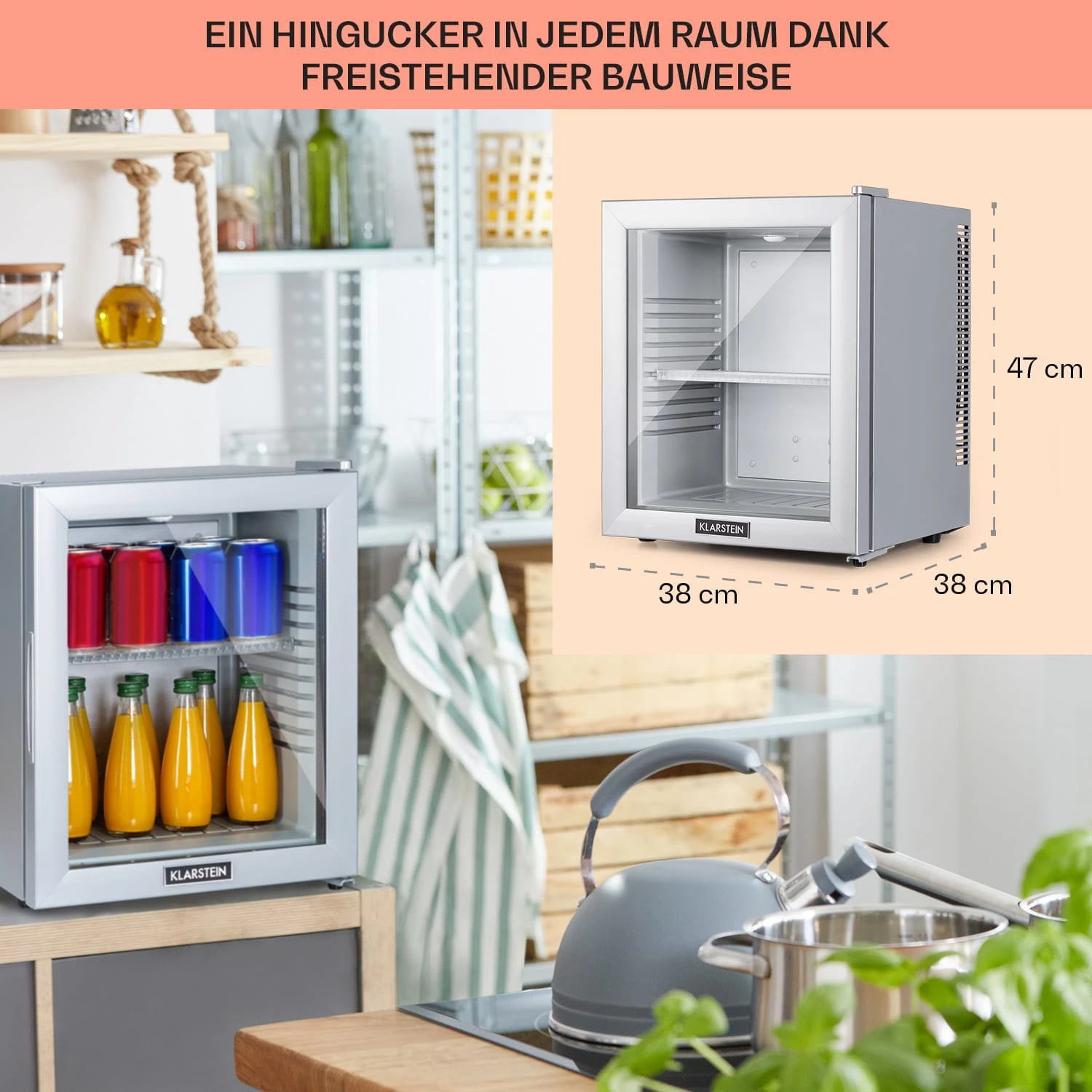 Brooklyn 24 Mini-Kühlschrank Glastür LED Ablage 8 Brooklyn 24 Mini-Kühlschrank Glastür LED Ablage – Bild 6