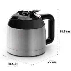 Arabica Thermoskanne Zubehör Ersatz Edelstahl Silber/schwarz -Küchenmaschinen Verkäufe 10035422 yy 0006 dimensions