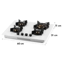 Goldflame 4 Gaskochfeld 4-flammig Messing-Brenner Glaskeramik -Küchenmaschinen Verkäufe 10035499 yy 0010 logo Klarstein Goldflame 4 Gasherd weiss