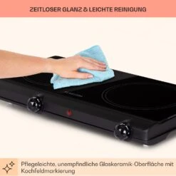 Cookbuddy Doppel-Kochfeld 2400W 5 Leistungsstufen Glaskeramik -Küchenmaschinen Verkäufe 10035705 de 0007 usp