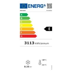 IceAge 88 Gefrierschrank 88 Liter EEK E 3 Etagen Thermostat Glasfront -Küchenmaschinen Verkäufe 10036066 energy label