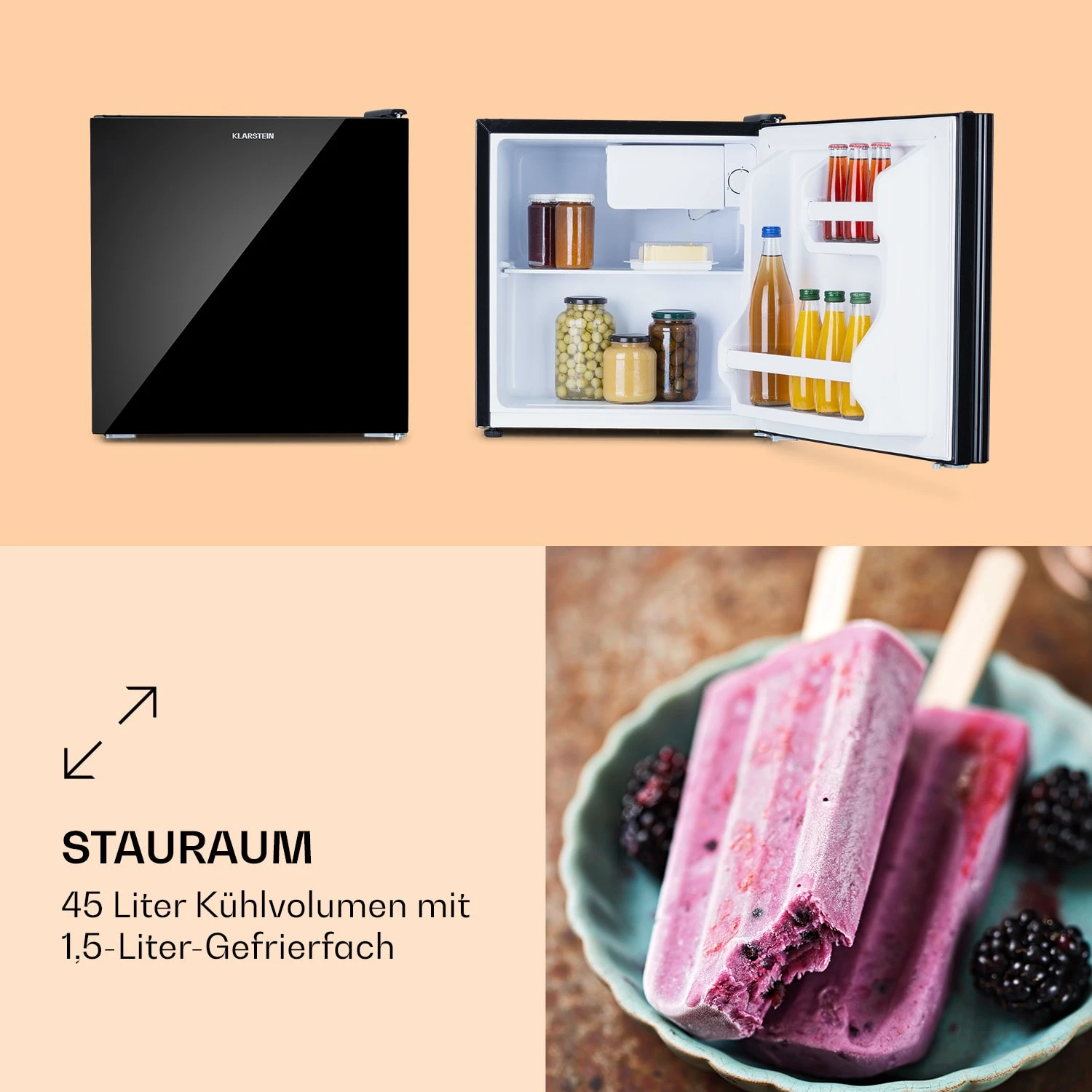 Luminance Frost Mini-Kühlschrank 45l EEK F Gefrierfach 1,5l Glastür 5 Luminance Frost Mini-Kühlschrank 45l EEK F Gefrierfach 1,5l Glastür – Bild 3