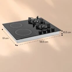 MultiChef 4 Kombi-Gaskochfeld Gas/Glaskeramik 4 Zonen -Küchenmaschinen Verkäufe 10036337 yy 0011 dimensions