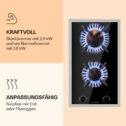 Goldflame Domino Prime Gaskochfeld 2-flammig Messing-Brenner Glaskeramik -Küchenmaschinen Verkäufe 10037806 de 0004 logo