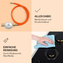 Goldflame Domino Prime Gaskochfeld 2-flammig Messing-Brenner Glaskeramik -Küchenmaschinen Verkäufe 10037806 de 0006 logo