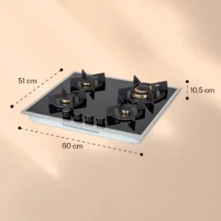 Goldflame Domino 4 Prime Gaskochfeld 4-flammig Messing-Brenner Glaskeramik -Küchenmaschinen Verkäufe 10037807 yy 0007 logo