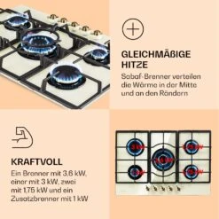 Victoria 5 Gaskochfeld 5-flammig Sabaf-Brenner Glaskeramik Retro-Look -Küchenmaschinen Verkäufe 10038377 de 0003 logo
