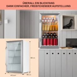 Beersafe XXL Crystal White Kühlschrank 80 Ltr Panoramaglas Edelstahl -Küchenmaschinen Verkäufe 10039424 DE 0006 usp