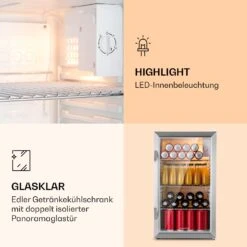 Beersafe XXL Crystal White Kühlschrank 80 Ltr Panoramaglas Edelstahl -Küchenmaschinen Verkäufe 10039424 de 0004 logo