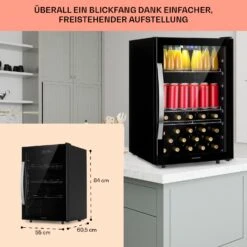 Beersafe 5XL Kühlschrank 148 Liter 3 Böden Panoramaglastür Edelstahl -Küchenmaschinen Verkäufe 10039512 DE 0006 usp