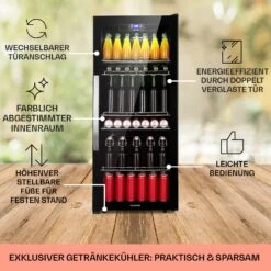 Beersafe 7XL Kühlschrank 242 Liter 5 Böden Panoramaglastür Edelstahl -Küchenmaschinen Verkäufe 10039513 DE 0005 usp