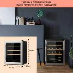 Vinamour 16 Uno Weinkühlschrank 16Fl./42l 5-18°C 41dB Glas -Küchenmaschinen Verkäufe 10039897 de 0006 usp
