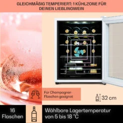 Shiraz 16 Quartz Weinkühlschrank 42l Touch-Bedienfeld 160 W 5-18 °C -Küchenmaschinen Verkäufe 10039901 DE 0003 usp