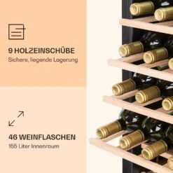 Vinamour 46 Uno Weinkühlschrank 1 Zonen 155 L/46 Fl. 4-18 °C Edelstahl -Küchenmaschinen Verkäufe 10040059 de 0004 logo