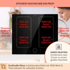 Victoria 4 Flex Induktionskochfeld Einbau 7000W 2 Flexzonen Timer -Küchenmaschinen Verkäufe 10040201 de 0003 usp