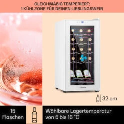 Shiraz 15 Slim Uno Weinkühlschrank 44l Touch-Bedienfeld 5-18°C -Küchenmaschinen Verkäufe 10040214 de 0003 usp