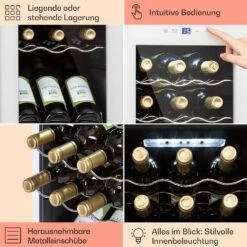 Shiraz 15 Slim Uno Weinkühlschrank 44l Touch-Bedienfeld 5-18°C -Küchenmaschinen Verkäufe 10040214 de 0005 usp