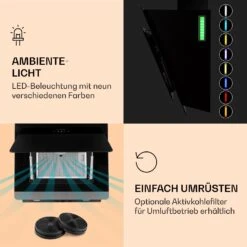 Aurora 60 Smart Dunstabzugshaube 550 M³/h 60cm Kopffrei Ambiente-Licht EEC A++ 14 Aurora 60 Smart Dunstabzugshaube 550 M³/h 60cm Kopffrei Ambiente-Licht EEC A++ -Küchenmaschinen Verkäufe 10040234 de 0005 logo