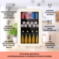 PopLife 70 Getränkekühler Kühlschrank 70 Ltr 0-10 °C Retro-Design LED -Küchenmaschinen Verkäufe 10040736 de 0002 usp