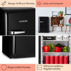 Audrey Retro-Kühlschrank 70 Liter 3 Regale 2 Türfächer Innenbeleuchtung -Küchenmaschinen Verkäufe 10040739 de 0004 logo