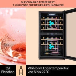 Barossa 29 Duo Weinkühlschrank 29 Fl 80 Ltr 2 Zonen Drucktasten -Küchenmaschinen Verkäufe 10041124 de 0003 usp