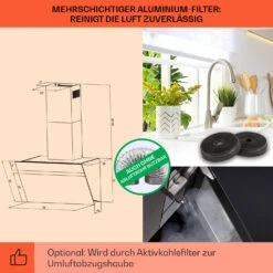 Ava 90 Dunstabzugshaube 90cm Wandhaube WiFi A++ 515m³/h Touch 15 Ava 90 Dunstabzugshaube 90cm Wandhaube WiFi A++ 515m³/h Touch -Küchenmaschinen Verkäufe 10041168 de 0005 usp