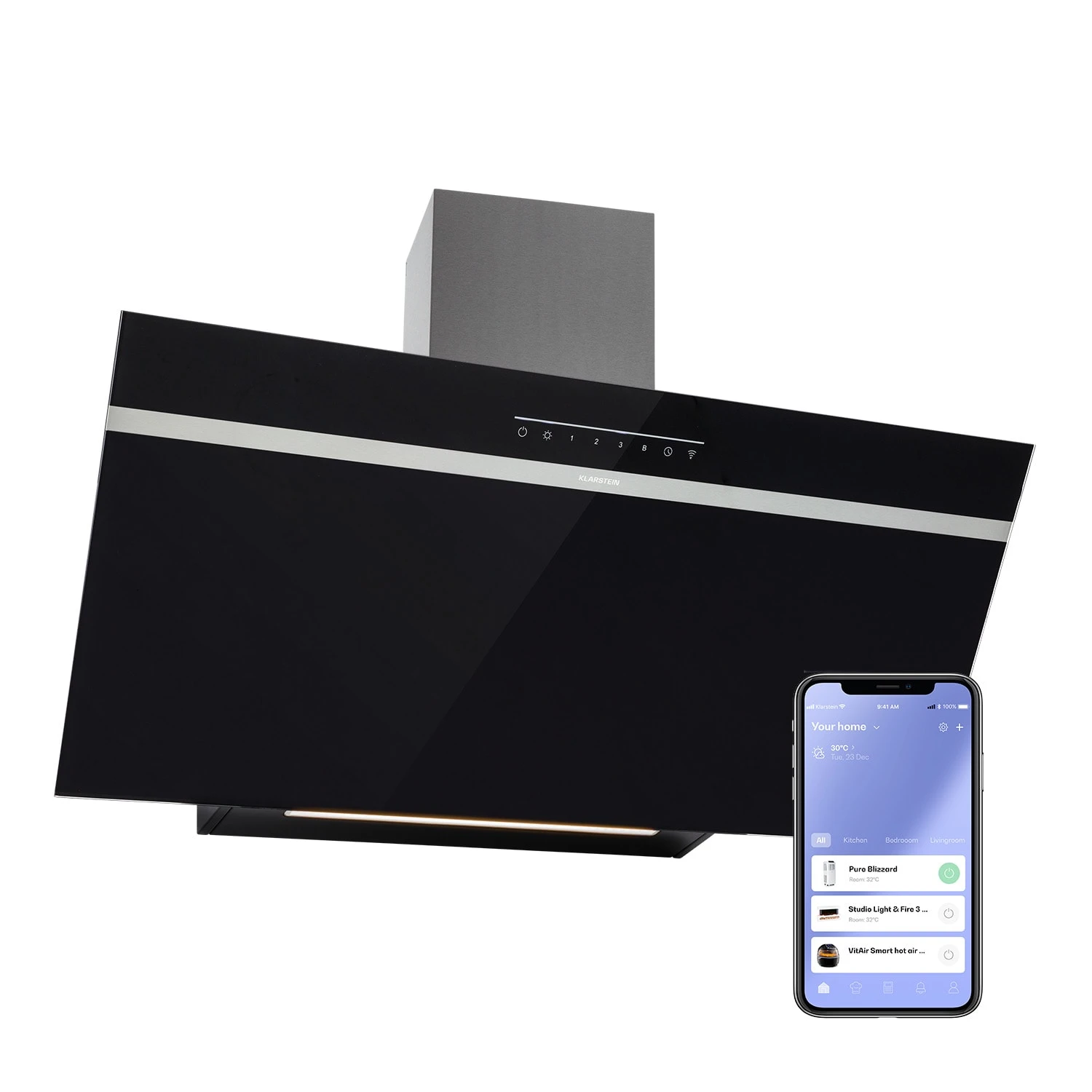 Ava 90 Dunstabzugshaube 90cm Wandhaube WiFi A++ 515m³/h Touch 3 Ava 90 Dunstabzugshaube 90cm Wandhaube WiFi A++ 515m³/h Touch