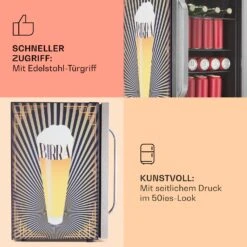 Beersafe 70 Birra Edition Kühlschrank 70 Ltr 3 Böden Glastür Edelstahl -Küchenmaschinen Verkäufe 10041177 de 0004 usp