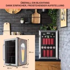 Beersafe 70 Birra Edition Kühlschrank 70 Ltr 3 Böden Glastür Edelstahl -Küchenmaschinen Verkäufe 10041177 de 0007 usp