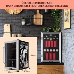 Beersafe 70 Craft Beer Edition Kühlschrank 70 Liter Glastür Edelstahl -Küchenmaschinen Verkäufe 10041181 de 0007 usp