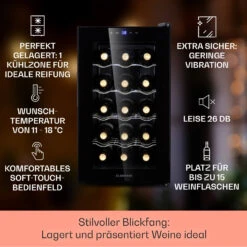 Barolo 15 Uno Weinkühlschrank 48 Ltr 15 Flaschen 11-18°C SingleZone 12 Barolo 15 Uno Weinkühlschrank 48 Ltr 15 Flaschen 11-18°C SingleZone -Küchenmaschinen Verkäufe 10041207 de 0002 usp
