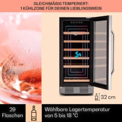 Vinovilla 29 Built-In Weinkühlschrank 81 L / 29 Fl. Glastür Edelstahl 12 Vinovilla 29 Built-In Weinkühlschrank 81 L / 29 Fl. Glastür Edelstahl -Küchenmaschinen Verkäufe 10041304 de 0003 logo