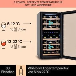Vinamour 33 Duo Weinkühlschrank 2 Zonen 89 L / 33 Flaschen 5-18°C Touch -Küchenmaschinen Verkäufe 10041311 de 0003 logo
