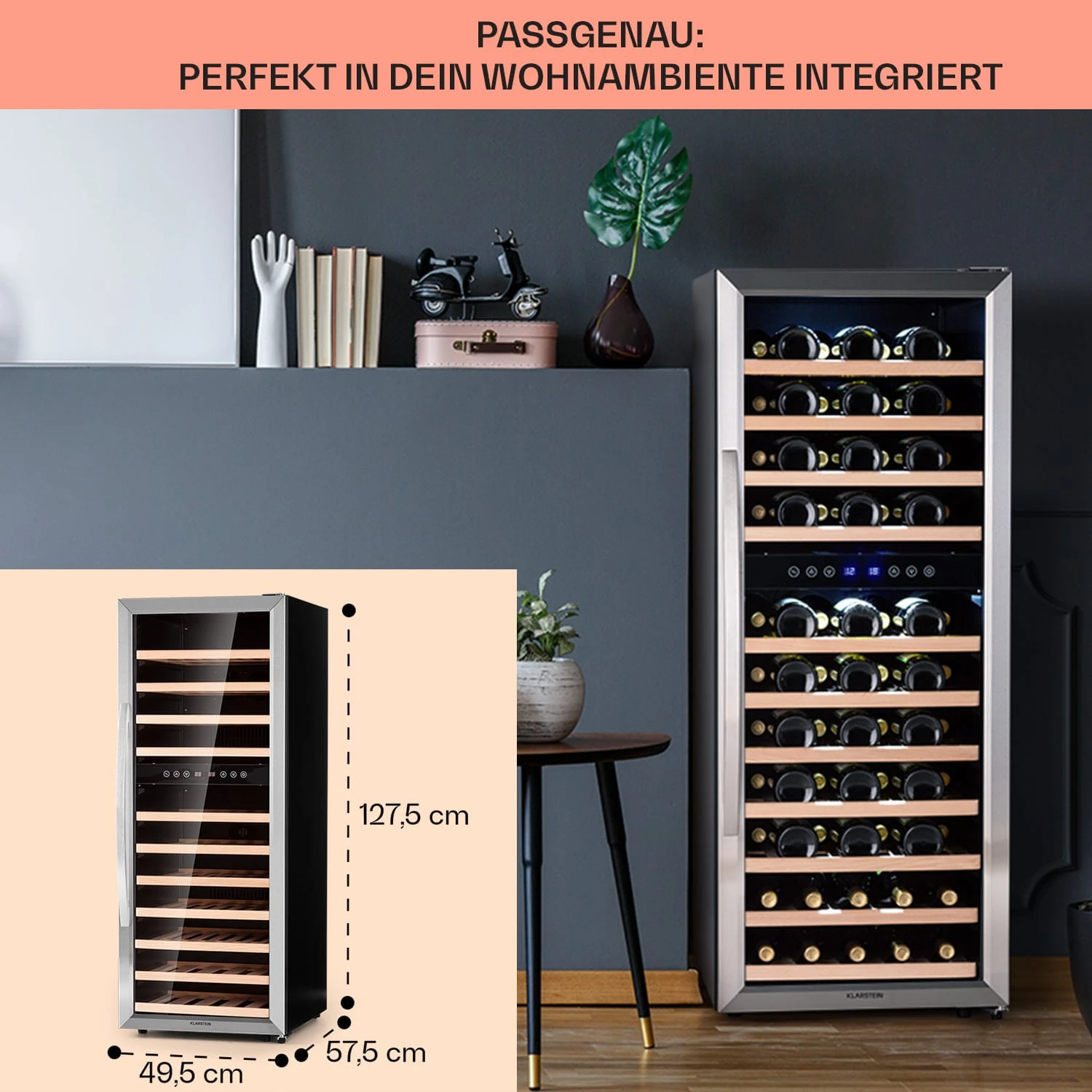 Vinamour 73 Duo Weinkühlschrank 2 Zonen 192 L/73 Flaschen 5-18°C Touch 8 Vinamour 73 Duo Weinkühlschrank 2 Zonen 192 L/73 Flaschen 5-18°C Touch – Bild 6
