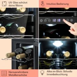 Shiraz 12 Duo Weinkühlschrank 2 Zonen 42L/12 Flaschen 5-12 / 12-18 °C Touch -Küchenmaschinen Verkäufe 10041361 de 0005 usp