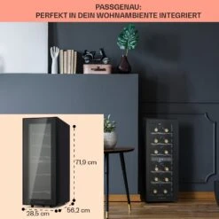 Shiraz 12 Duo Weinkühlschrank 2 Zonen 42L/12 Flaschen 5-12 / 12-18 °C Touch -Küchenmaschinen Verkäufe 10041361 de 0006 usp