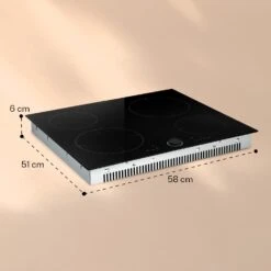 Magnichef 4 Einbaukochfeld Induktion 4 Zonen 7000W Glaskeramik -Küchenmaschinen Verkäufe 10041380 yy 0009 dimensions