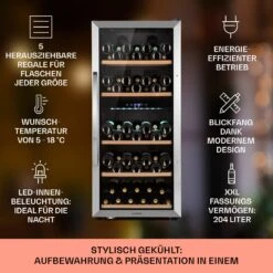 Vinamour 66 Duo Weinkühlschrank 2 Zonen 204 L/79 Flaschen 5-18°C Touch -Küchenmaschinen Verkäufe 10041394 de 0002 usp