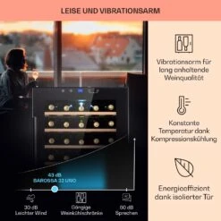 Barossa 32 Uno Weinkühlschrank 1 Zone 95 Liter / 36 Flaschen Touch-Display -Küchenmaschinen Verkäufe 10041395 de 0004 usp