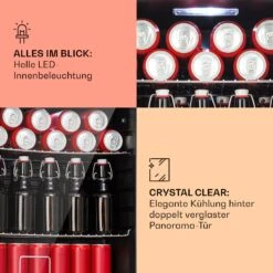 Beersafe XL Kühlschrank 60 Liter 2 Böden Doppelt Isolierte Panoramaglastür Edelstahl -Küchenmaschinen Verkäufe 10041891 de 0004 usp