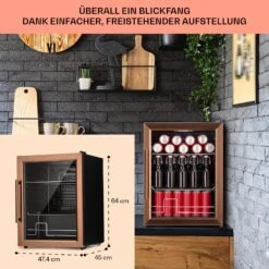 Beersafe XL Kühlschrank 60 Liter 2 Böden Doppelt Isolierte Panoramaglastür Edelstahl -Küchenmaschinen Verkäufe 10041891 de 0007 usp
