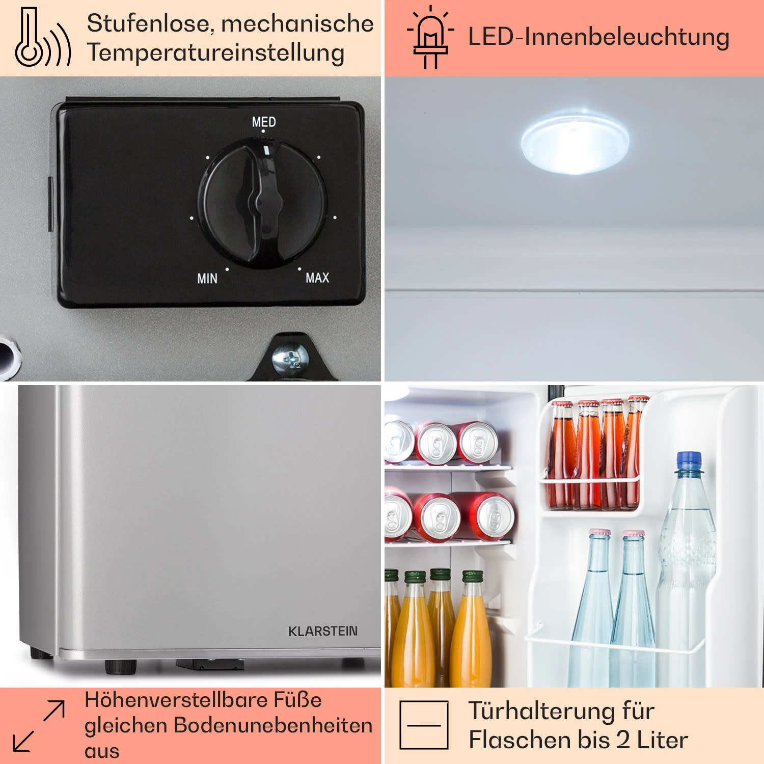 Happy Hour 38 Mini-Kühlschrank Minibar Getränkekühlschrank 38 L 26 DB 7 Happy Hour 38 Mini-Kühlschrank Minibar Getränkekühlschrank 38 L 26 DB – Bild 5