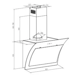 Sabia 60 Dunstabzugshaube 60cm | 600 M³/h | Energieeffizienzklasse A | Inklusive 2 X Aktivkohlefilter -Küchenmaschinen Verkäufe 60002216 yy 0008 logo Klarstein Sabia Dunstabzugshaube schwarz