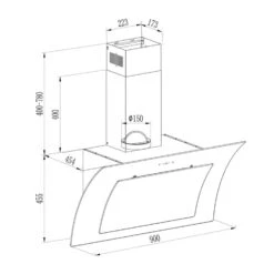 Sabia 90 Dunstabzugshaube | 90cm | 600 M³/h | Energieeffizienzklasse A | Inklusive 2 X Aktivkohlefilter -Küchenmaschinen Verkäufe 60002219 yy 0009 logo Klarstein Sabia 90 Dunstabzugshaube weiss