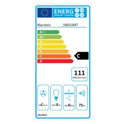 Secret Service Dunstabzugshaube Umluftset Aktivkohlefilter Edelstahl -Küchenmaschinen Verkäufe 60002228 energy label
