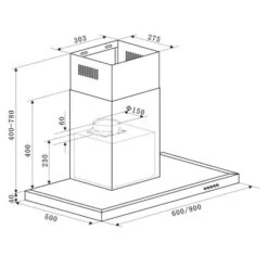 Limelight Dunstabzugshaube Umluftset 90cm 620 M³/h 2 Aktivkohlefilter -Küchenmaschinen Verkäufe 60002304 yy 0006 logo Klarstein Limelight Dunstabzugshaube Edelstahl